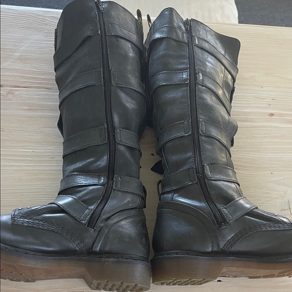 Dr. Martens Docs Phina Tall Buckle Leather Combat Boots EUC sz 10 Rare - Picture 11 of 16